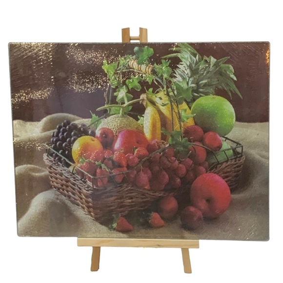 Anchor Hocking Glass Cutting Board Tempered Glass Server Fruit Basket 12x15 in - Picture 14 of 14